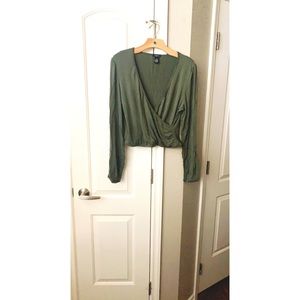 Olive green crop top